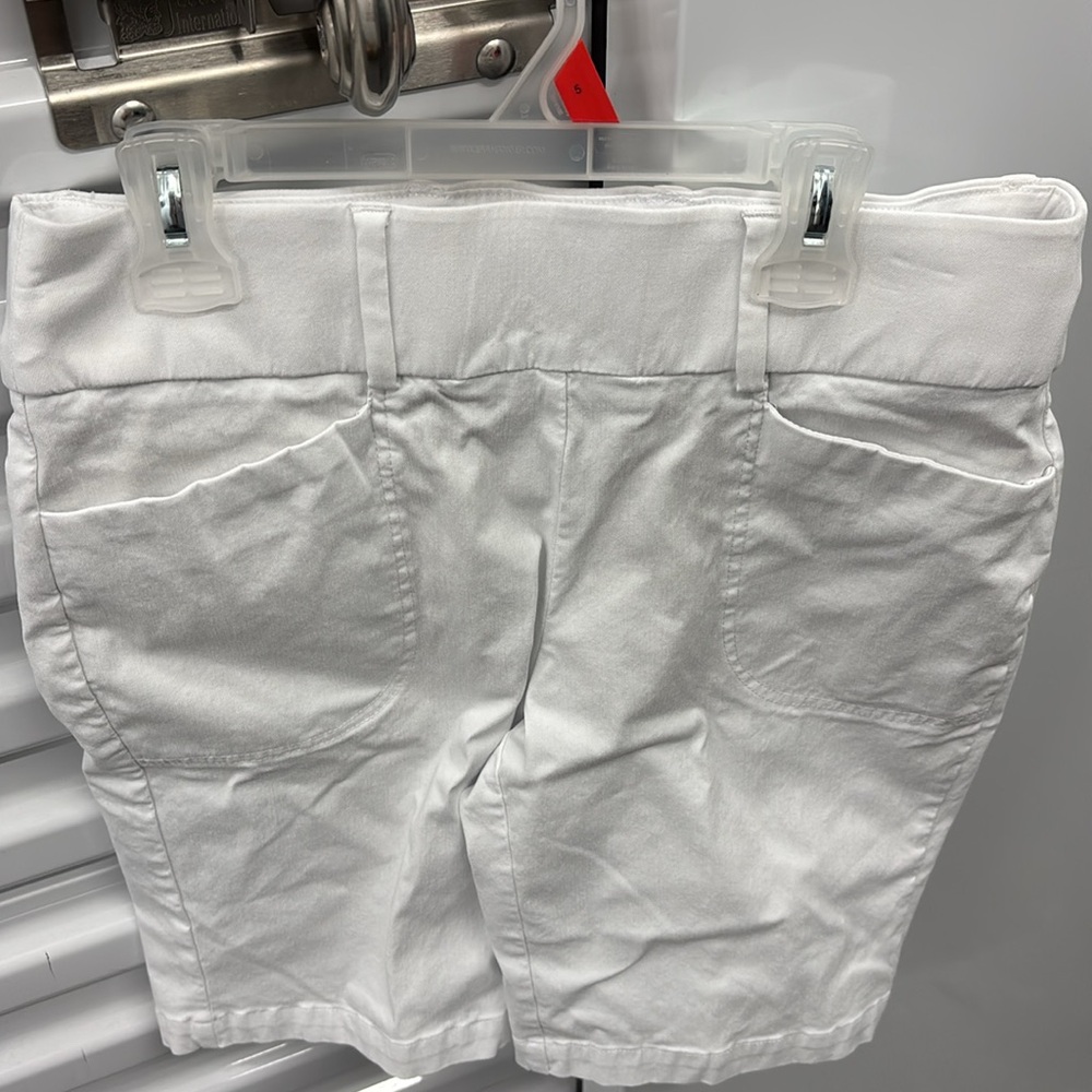 Callaway White Flat Front Shorts Crisp Viscose Blend Elastic Waist Golf Womens M - Picture 4 of 16